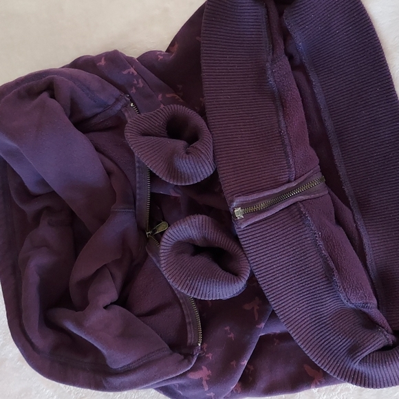 🦅7xHP🦅 Vtg AEO All Over Logo Fleece Full Zip Hoodie - Picture 5 of 14